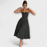 Ροζαλία - Κομψό αμάνικο κορσέ φόρεμα