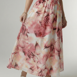 Συλίν | Μαζεμένο Midi Φόρεμα με Λαιμόκοψη Χαμόγελο