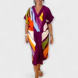 Ρούχα - Χαλαρά φόρεμα με πολύχρωμο σχέδιο φύλλων