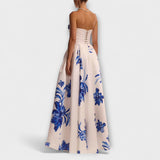 Ροζάλι - Chic off-shoulder λουλουδάτο maxi φόρεμα