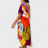 Ρούχα - Χαλαρά φόρεμα με πολύχρωμο σχέδιο φύλλων