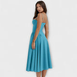 Ροζαλία - Κομψό αμάνικο κορσέ φόρεμα