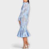 Φρέγια - Κομψά Midi Φορέματα από Λουλουδάτη Δαντέλα