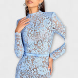 Φρέγια - Κομψά Midi Φορέματα από Λουλουδάτη Δαντέλα