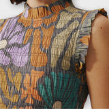 Πολύχρωμο βοτανικό midi φόρεμα