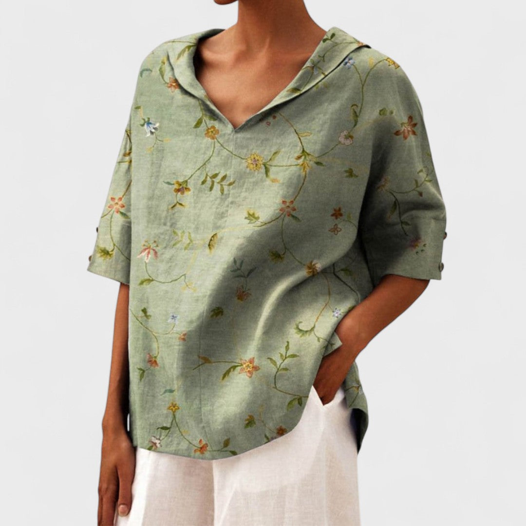 Λένκα - Κομψό τοπ με V ντεκολτέ