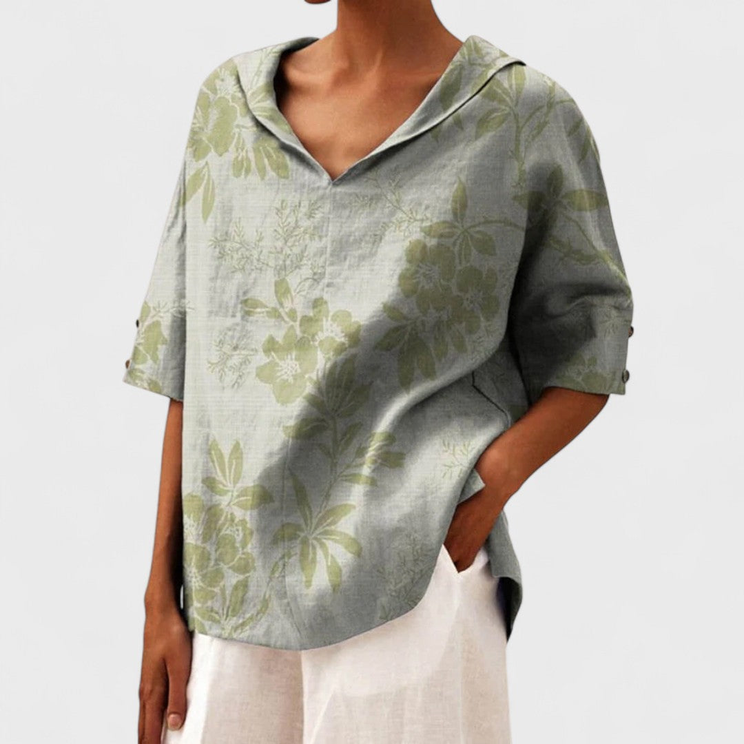 Λένκα - Κομψό τοπ με V ντεκολτέ