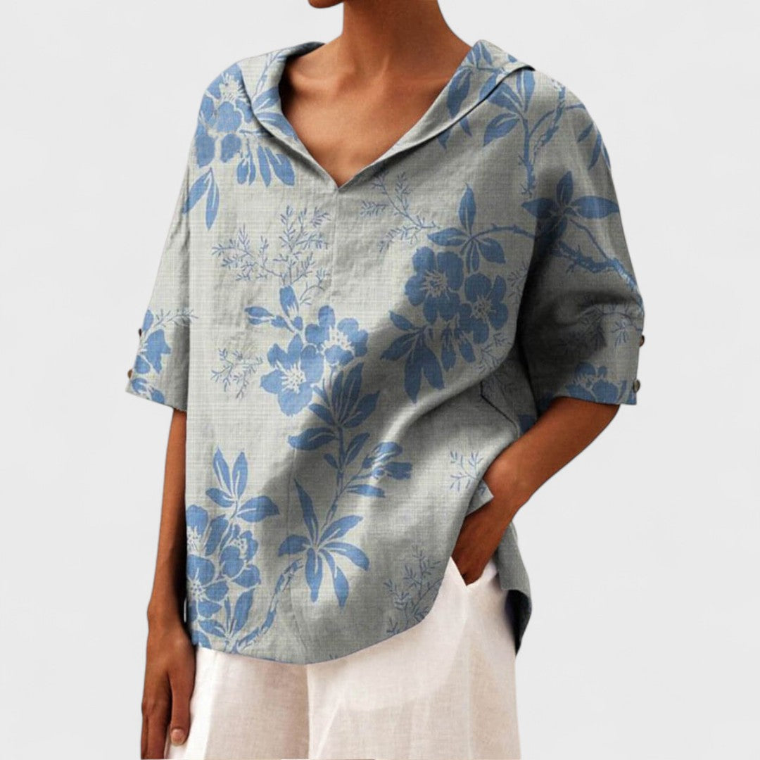 Λένκα - Κομψό τοπ με V ντεκολτέ