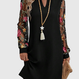 Zuzana | Κομψό φόρεμα με V ντεκολτέ και έντονα μανίκια