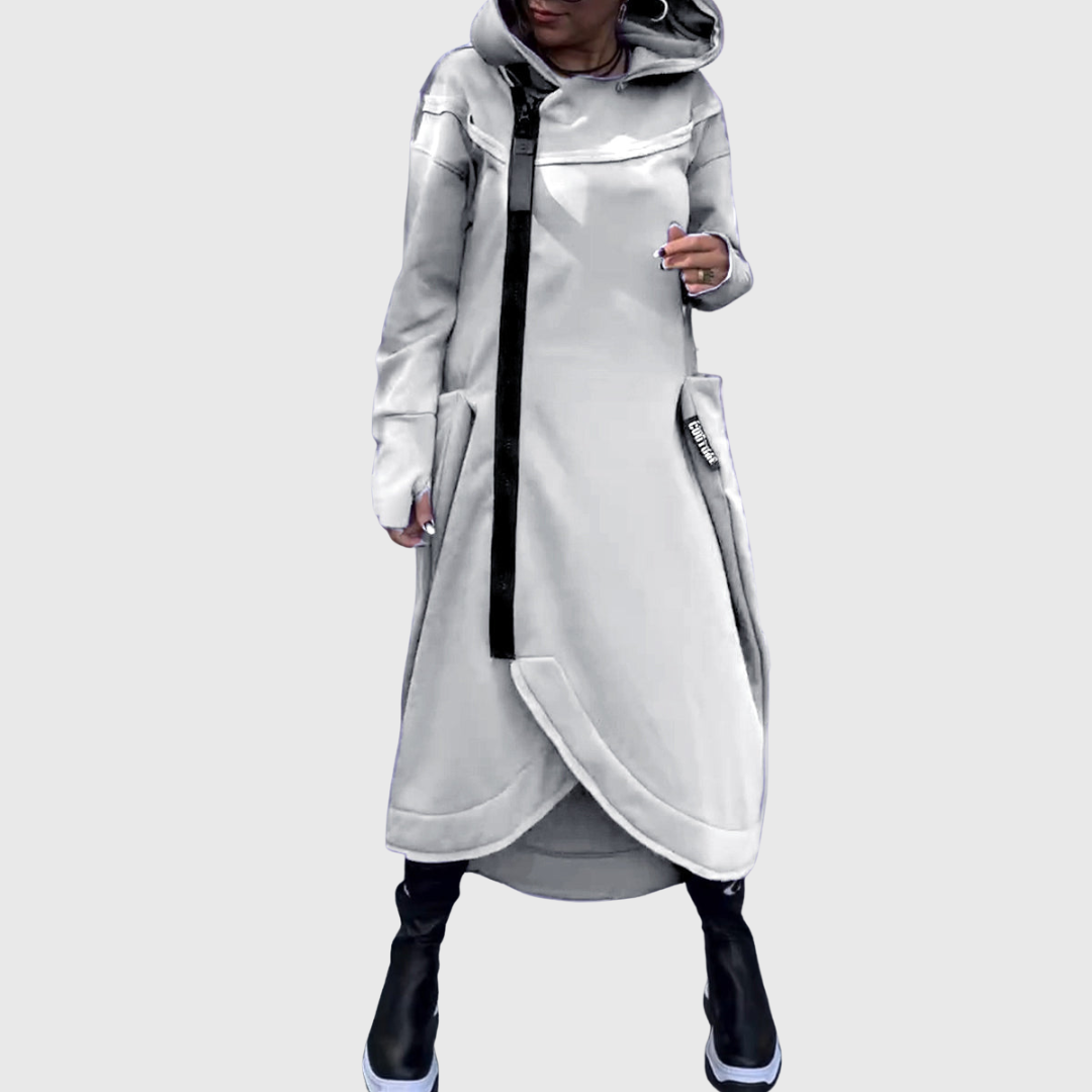 Adriana – Στυλάτη ασύμμετρη ζακέτα με κουκούλα