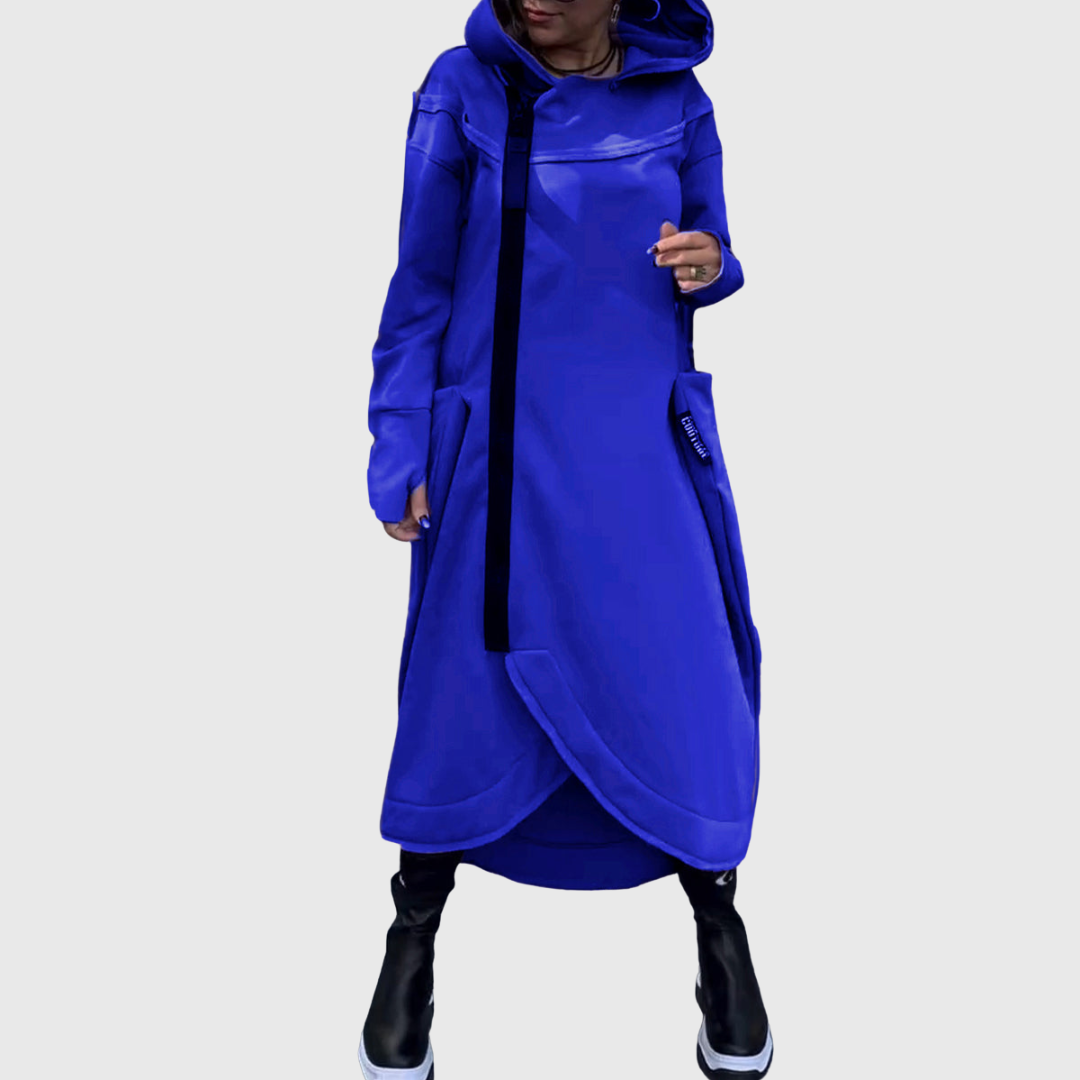 Adriana – Στυλάτη ασύμμετρη ζακέτα με κουκούλα