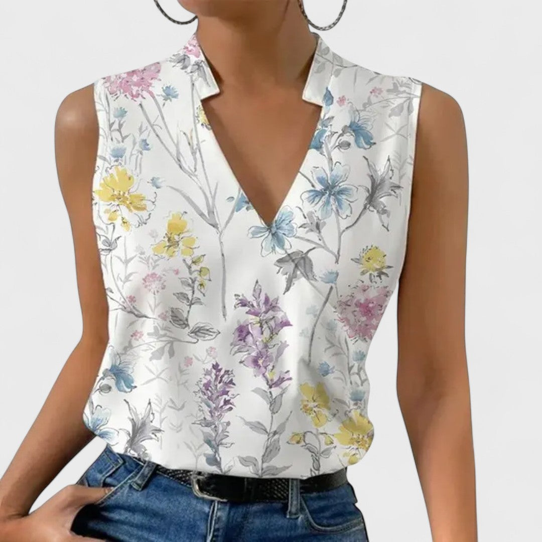 Σιμόνα - Μαλακή Καλοκαιρινή Τοπ με V-Λαιμόκοψη