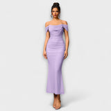 Ione - Φόρεμα Bodycon με ακάλυπτους ώμους και ραφή