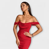 Ione - Φόρεμα Bodycon με ακάλυπτους ώμους και ραφή