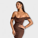 Ione - Φόρεμα Bodycon με ακάλυπτους ώμους και ραφή