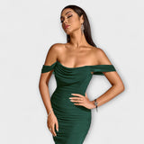 Ione - Φόρεμα Bodycon με ακάλυπτους ώμους και ραφή