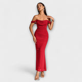 Ione - Φόρεμα Bodycon με ακάλυπτους ώμους και ραφή