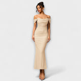 Ione - Φόρεμα Bodycon με ακάλυπτους ώμους και ραφή