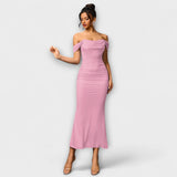 Ione - Φόρεμα Bodycon με ακάλυπτους ώμους και ραφή