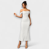 Ione - Φόρεμα Bodycon με ακάλυπτους ώμους και ραφή