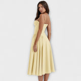 Ροζαλία - Κομψό αμάνικο κορσέ φόρεμα