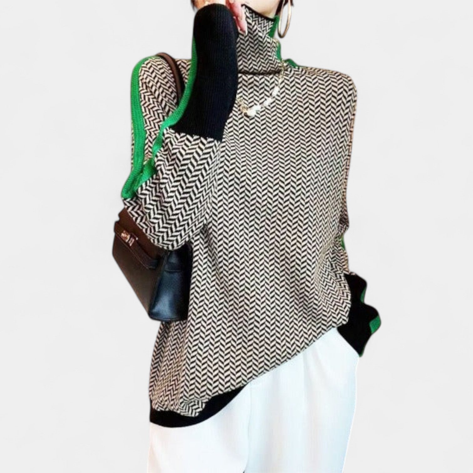 Eleanor – Κομψό πουλόβερ με ρολό και μοντέρνο σχέδιο