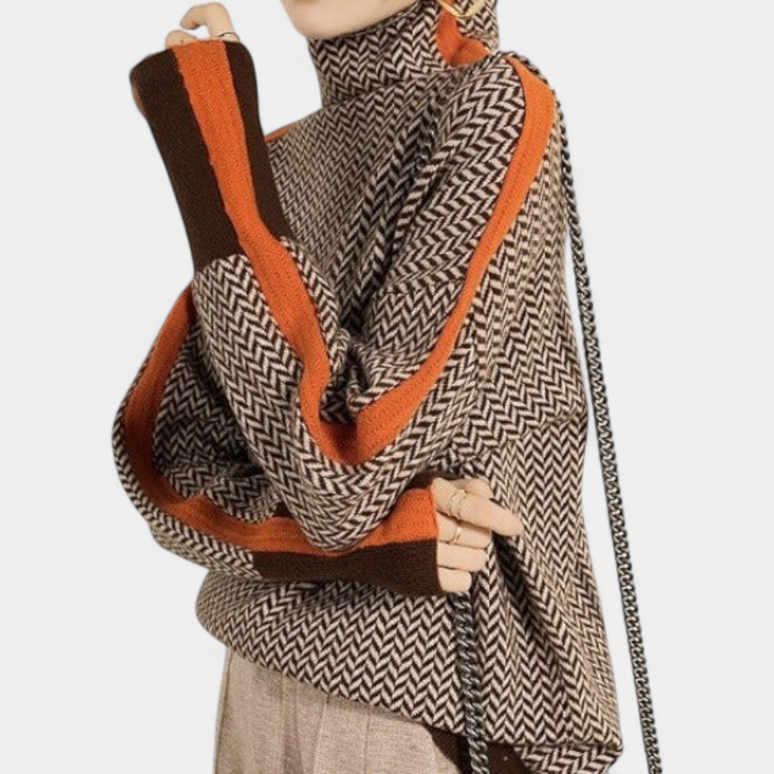 Eleanor – Κομψό πουλόβερ με ρολό και μοντέρνο σχέδιο