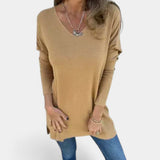 Λεοντύννα – Χαλαρή πλεκτή μπλούζα με λαιμόκοψη σε V