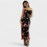 Φόρεμα bodycon με λουλουδάτο σχέδιο και τιράντες