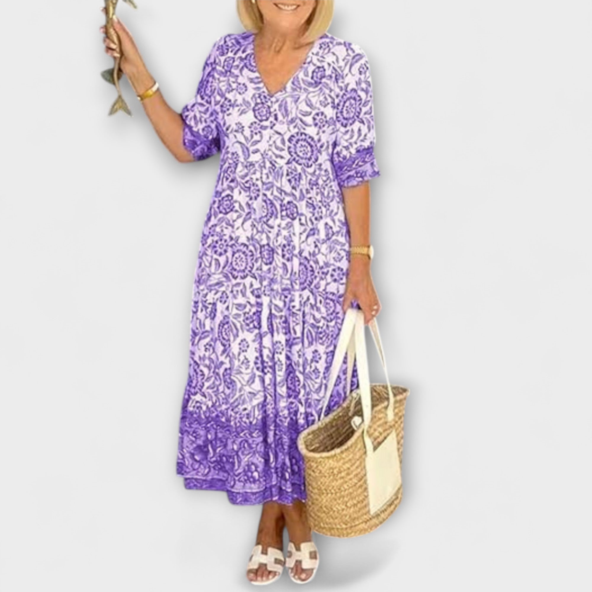 Caitlin - Κομψά λουλουδάτα φορέματα με αέρινο σχέδιο