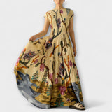 Amara - Φόρεμα με πτυχώσεις και ζωηρό σχέδιο